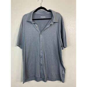 Wearfirst Gray Button Up Short Sleeve Polo Shirt Men size XL Golf Performance Ne